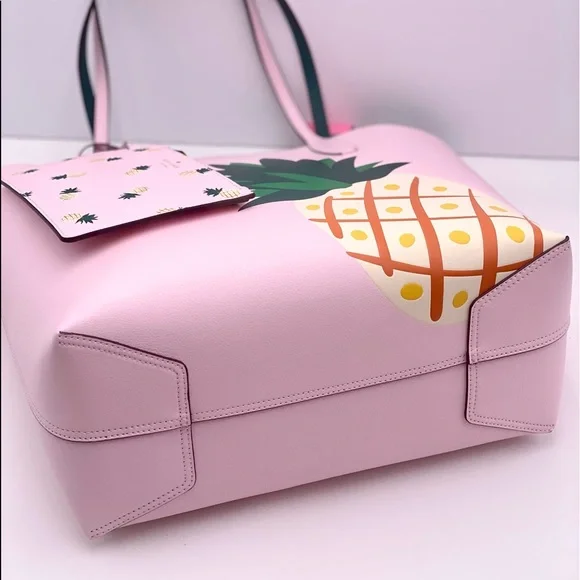 Kate Spade Colada Pineapple Graphic Large Tote Bag Pink Multi NWT - Picture 9 of 13